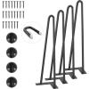 imageVEVOR Hairpin Table Legs 28quot Set of 4 Desk Legs 900lbs Load Capacity Hairpin Desk Legs 3 Rods for Desk Chairs Bench Dining End Table Solid Carbon Steel Heavy Duty Furniture Legs BlackHairpin2 rods