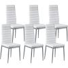 imageVEVOR Modern Dining Room Accent Chairs Set of 4 Upholstered Leather Side Chair for Living Room SpaceSaving Kitchen Chair with Thick Cushions and Metal Legs WhiteSet of 6 White