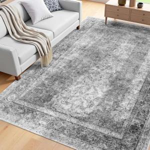 imageVEVOR 6 x 9 ft Area Rug Large Washable Boho Rug NonSlip and TearResistant Soft Carpet Pet ampamp Child Friendly Bohemian Area Rugs Indoor Mat for Bedroom Living Room Kids Room Entryway GrayGrey
