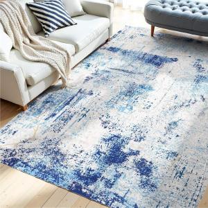 imageVEVOR 6 x 9 ft Area Rug Large Washable Boho Rug NonSlip and TearResistant Soft Carpet Pet ampamp Child Friendly Bohemian Area Rugs Indoor Mat for Bedroom Living Room Kids Room Entryway GrayBlue