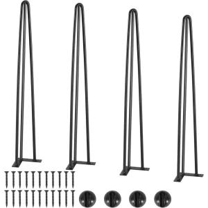 imageVEVOR Hairpin Table Legs 28quot Set of 4 Desk Legs 900lbs Load Capacity Hairpin Desk Legs 3 Rods for Desk Chairs Bench Dining End Table Solid Carbon Steel Heavy Duty Furniture Legs BlackHairpin3 rods