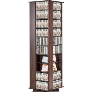 imageVEVOR Media Storage Cabinet 34 Compartments Rotating Media Tower Protects ampamp Organizes Music Movie Video Games or Memorabilia Collections Espresso