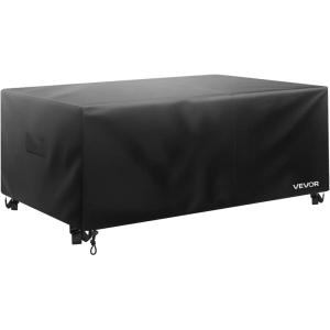 imageVEVOR Patio Furniture Cover 420D Heavy Duty Waterproof Outdoor Dining Table and Chairs Cover Large Rectangular Patio Table Covers with Air Vent for All Weather 74L x 47W x 28H inch Black