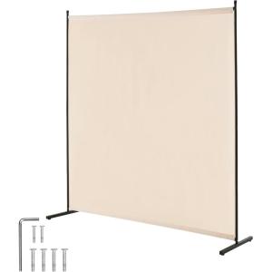 imageVEVOR Room Divider Single Panel Room Divider 6FT Privacy Screen Indoor Partition Divider for Room Separation Freestanding Room Divider Panel for Office Bedroom BeigeBeige