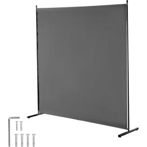 imageVEVOR Room Divider Single Panel Room Divider 6FT Privacy Screen Indoor Partition Divider for Room Separation Freestanding Room Divider Panel for Office Bedroom BeigeGrey