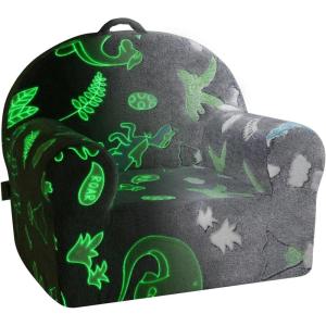 imageVEVOR Toddler Chair Kids Armchair Comfy Toddler Couch Sofa Bed Glow in The Dark Kids Chair Seat Playroom Furniture for Kids Girls ampamp Boys Grey