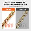 imageVEVOR G80 Transport Binder Chain 516quot x 142 Tow Chain with Clevis Grab Hooks 4900 lbs Safe Working Load Heavy Duty Trailer Logging Chain for Transporting Towing Truck Tie Down Binding Equipment1 Pack