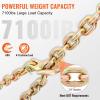 imageVEVOR G80 Transport Binder Chain 516quot x 142 Tow Chain with Clevis Grab Hooks 4900 lbs Safe Working Load Heavy Duty Trailer Logging Chain for Transporting Towing Truck Tie Down Binding Equipment1 Pack