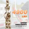 imageVEVOR G80 Transport Binder Chain 516quot x 142 Tow Chain with Clevis Grab Hooks 4900 lbs Safe Working Load Heavy Duty Trailer Logging Chain for Transporting Towing Truck Tie Down Binding Equipment1 Pack