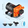 imageVEVOR 12V Diaphragm Pump 18 GPM 681 Lmin 3Chamber 12 Volt DC Water Pump with Automatic Pressure Switch 40100 PSI Adjustable 60 PSI 12 MNPT Port for RV Yacht Food Truck Camper Marine12V  35GPM  55PSIAdjustable