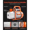 imageVEVOR 35 CFM Vacuum Pump 1Stage HVAC Vacuum Pump with Oil AC Vacuum Pump 134a 4Pole Pure Copper MotorLonger Running Time for Resin Degassing Refrigeration Maintenance Vacuum Package etc35 CFM 1Stage