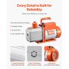 imageVEVOR 35 CFM Vacuum Pump 1Stage HVAC Vacuum Pump with Oil AC Vacuum Pump 134a 4Pole Pure Copper MotorLonger Running Time for Resin Degassing Refrigeration Maintenance Vacuum Package etc90 CFM 2Stage