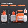 imageVEVOR 35 CFM Vacuum Pump 1Stage HVAC Vacuum Pump with Oil AC Vacuum Pump 134a 4Pole Pure Copper MotorLonger Running Time for Resin Degassing Refrigeration Maintenance Vacuum Package etc50 CFM 2Stage