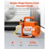 imageVEVOR 35 CFM Vacuum Pump 1Stage HVAC Vacuum Pump with Oil AC Vacuum Pump 134a 4Pole Pure Copper MotorLonger Running Time for Resin Degassing Refrigeration Maintenance Vacuum Package etc40 CFM 1Stage