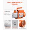 imageVEVOR 35 CFM Vacuum Pump 1Stage HVAC Vacuum Pump with Oil AC Vacuum Pump 134a 4Pole Pure Copper MotorLonger Running Time for Resin Degassing Refrigeration Maintenance Vacuum Package etc35CFM 1Stage Pro