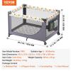 imageVEVOR Baby Travel Crib and Play Yard Folding Baby Playpen with Soft Mattress Pad Portable Toddlers Crib with Breathable Mesh and Travel Bag IndoorOutdoor Kid Activity Center for 036 Months Babies