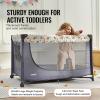 imageVEVOR Baby Travel Crib and Play Yard Folding Baby Playpen with Soft Mattress Pad Portable Toddlers Crib with Breathable Mesh and Travel Bag IndoorOutdoor Kid Activity Center for 036 Months Babies