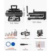 imageVEVOR Hybrid Heat Press 15 x 15 inch 5in1 Multifunction Heat Up Fast and Even AllNew Patented Design Easy to Control Sublimation Press Machine for TShirtsMugsTumblersCapsPlates Black15X15 8 in 1Black