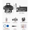 imageVEVOR Hybrid Heat Press 15 x 15 inch 5in1 Multifunction Heat Up Fast and Even AllNew Patented Design Easy to Control Sublimation Press Machine for TShirtsMugsTumblersCapsPlates Black15X15 5 in 1Black