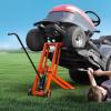imageVEVOR Lawn Mower Lift with Hydraulic Jack 500 Lbs Weight Capacity Solid Carbon Steel Lawn Mower Lift Adjustable Movable Lawn Lifter for Riding Tractors and Zero Turn Lawn Mowers Orange
