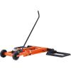imageVEVOR Lawn Mower Lift with Hydraulic Jack 500 Lbs Weight Capacity Solid Carbon Steel Lawn Mower Lift Adjustable Movable Lawn Lifter for Riding Tractors and Zero Turn Lawn Mowers Orange