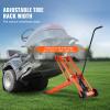 imageVEVOR Lawn Mower Lift with Hydraulic Jack 500 Lbs Weight Capacity Solid Carbon Steel Lawn Mower Lift Adjustable Movable Lawn Lifter for Riding Tractors and Zero Turn Lawn Mowers Orange