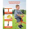 imageVEVOR Seesaw Teeter Totter for Kids Outdoor 100 lbs Load Capacity per Seat Sit and Spin Teeter Totter with 3Prong Support Legs Playground Equipment with Swiveling 360 Degrees Rotating for Aged 3Orange