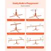 imageVEVOR Seesaw Teeter Totter for Kids Outdoor 100 lbs Load Capacity per Seat Sit and Spin Teeter Totter with 3Prong Support Legs Playground Equipment with Swiveling 360 Degrees Rotating for Aged 3Orange