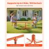 imageVEVOR Seesaw Teeter Totter for Kids Outdoor 100 lbs Load Capacity per Seat Sit and Spin Teeter Totter with 3Prong Support Legs Playground Equipment with Swiveling 360 Degrees Rotating for Aged 3Orange