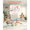 imageVEVOR Seesaw Teeter Totter for Kids Outdoor 100 lbs Load Capacity per Seat Sit and Spin Teeter Totter with 3Prong Support Legs Playground Equipment with Swiveling 360 Degrees Rotating for Aged 3Blue