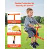 imageVEVOR Seesaw Teeter Totter for Kids Outdoor 100 lbs Load Capacity per Seat Sit and Spin Teeter Totter with 3Prong Support Legs Playground Equipment with Swiveling 360 Degrees Rotating for Aged 3Yellow