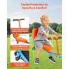 imageVEVOR Seesaw Teeter Totter for Kids Outdoor 100 lbs Load Capacity per Seat Sit and Spin Teeter Totter with 3Prong Support Legs Playground Equipment with Swiveling 360 Degrees Rotating for Aged 3Blue