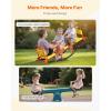 imageVEVOR Seesaw Teeter Totter for Kids Outdoor 200 lbs Load Capacity Metal Rocking Teeter Totter with Handles Toddler Seesaw for Kids Aged 3 Playground Equipment for Lawn Backyard 3 SeatsYelloworangeblack