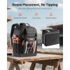 imageVEVOR Tool Backpack 56 Pockets Heavyduty Tools Storage Organizer Bags with Molded Base Electrician Jobsite Backpack for Construction Jobsite Electrician Industrial Repairman and HVAC TechsW Charging Port