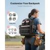 imageVEVOR Tool Backpack 56 Pockets Heavyduty Tools Storage Organizer Bags with Molded Base Electrician Jobsite Backpack for Construction Jobsite Electrician Industrial Repairman and HVAC TechsW 10 Fun Pins
