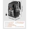 imageVEVOR Tool Backpack 56 Pockets Heavyduty Tools Storage Organizer Bags with Molded Base Electrician Jobsite Backpack for Construction Jobsite Electrician Industrial Repairman and HVAC TechsW Charging Port