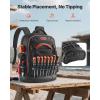 imageVEVOR Tool Backpack 64 Pockets Heavyduty Tools Storage Organizer Work Bags Backpack with Laptop Compartment ampamp Molded Base Electrician Jobsite Backpack for Electrician Repairman and HVAC Techs64 Pockets