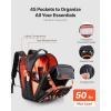 imageVEVOR Tool Backpack 64 Pockets Heavyduty Tools Storage Organizer Work Bags Backpack with Laptop Compartment ampamp Molded Base Electrician Jobsite Backpack for Electrician Repairman and HVAC Techs45 Pockets