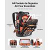 imageVEVOR Tool Backpack 64 Pockets Heavyduty Tools Storage Organizer Work Bags Backpack with Laptop Compartment ampamp Molded Base Electrician Jobsite Backpack for Electrician Repairman and HVAC Techs64 Pockets