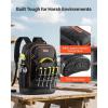 imageVEVOR Tool Backpack 64 Pockets Heavyduty Tools Storage Organizer Work Bags Backpack with Laptop Compartment ampamp Molded Base Electrician Jobsite Backpack for Electrician Repairman and HVAC Techs65 Pockets  21Pcs Tool