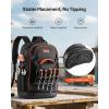 imageVEVOR Tool Backpack 65 Pockets Heavyduty Tools Storage Organizer Work Bags Backpack with Laptop Compartment ampamp Molded Base Electrician Jobsite Backpack for Electrician Repairman and HVAC Techs65 Pockets