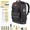 imageVEVOR Tool Backpack 64 Pockets Heavyduty Tools Storage Organizer Work Bags Backpack with Laptop Compartment ampamp Molded Base Electrician Jobsite Backpack for Electrician Repairman and HVAC Techs65 Pockets  21Pcs Tool