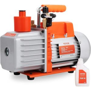 imageVEVOR 35 CFM Vacuum Pump 1Stage HVAC Vacuum Pump with Oil AC Vacuum Pump 134a 4Pole Pure Copper MotorLonger Running Time for Resin Degassing Refrigeration Maintenance Vacuum Package etc50 CFM 2Stage