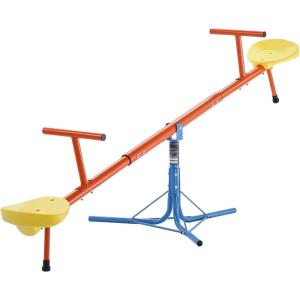 imageVEVOR Seesaw Teeter Totter for Kids Outdoor 100 lbs Load Capacity per Seat Sit and Spin Teeter Totter with 3Prong Support Legs Playground Equipment with Swiveling 360 Degrees Rotating for Aged 3Yellow
