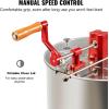 imageVEVOR 3 Frame Honey Extractor Stainless Steel Manual Beekeeping Extraction Honeycomb Drum Spinner with Transparent Lid Apiary Centrifuge Equipment with Height Adjustable Stand3 Frame