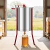 imageVEVOR 3 Frame Honey Extractor Stainless Steel Manual Beekeeping Extraction Honeycomb Drum Spinner with Transparent Lid Apiary Centrifuge Equipment with Height Adjustable Stand6 Frame