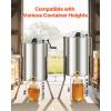 imageVEVOR 3 Frame Honey Extractor Stainless Steel Manual Beekeeping Extraction Honeycomb Drum Spinner with Transparent Lid Apiary Centrifuge Equipment with Height Adjustable Stand8 Frame Rack4 Deep Frames