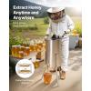 imageVEVOR 3 Frame Honey Extractor Stainless Steel Manual Beekeeping Extraction Honeycomb Drum Spinner with Transparent Lid Apiary Centrifuge Equipment with Height Adjustable Stand2 Frame