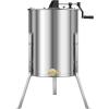 imageVEVOR 3 Frame Honey Extractor Stainless Steel Manual Beekeeping Extraction Honeycomb Drum Spinner with Transparent Lid Apiary Centrifuge Equipment with Height Adjustable Stand8 Frame Rack4 Deep Frames