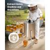 imageVEVOR 3 Frame Honey Extractor Stainless Steel Manual Beekeeping Extraction Honeycomb Drum Spinner with Transparent Lid Apiary Centrifuge Equipment with Height Adjustable Stand8 Frame Rack4 Deep Frames